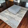 White Leather sofa and foot stool Image 5