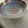 Antique Enamel Cloisonne Brass Footed Bowl - Asian Motif -  Art Nouveau Decor. Image 9