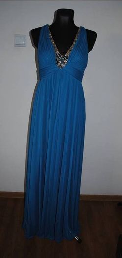 Exclusive Adrianna Papell blue maxi dress size UK8/10 EU36/38 Perfect condition Postage included