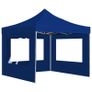 Professional Folding Party Tent with Walls Aluminium 3x3 m Blue Image 2