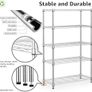 1250 lbs Steel Heavy Duty 5-Tier Utility Shelving Unit Steel Organizer Wire Rack for Home,Kitchen,Office,Chrome 35 x 60 x 158.7 cm Image 3
