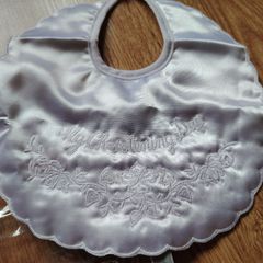Satin Christening Baby Bib