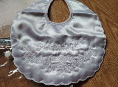 Satin Christening Baby Bib