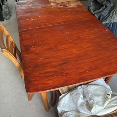 mahogany dining table and 3 chairs