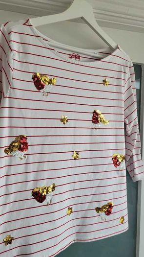 Nutmeg red and white striped Sz 16 (Fit 14-16UK)