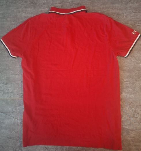 Polo Ralph Lauren Men's L Polo Shirt Red White Tipped Big Sleeve Logo Custom Fit