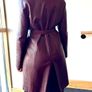 Vintage Genuine Leather Trench Coat - Burgundy With Belt  -  S / 36 / 8 Image 7