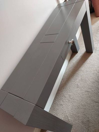 Console Table Grey Painted with 1 Drawer
