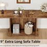 Farmhouse Console Table, 180cm Extra Long 2-Tier Sofa Table, Rustic Brown Wooden Image 4