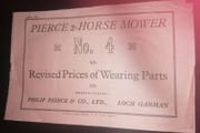 Pierce 2-Horse Mower Parts Price List