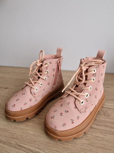 H&M girl toddler floral pink boots Uk6
