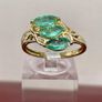 Silver ring with emeralds Image 6