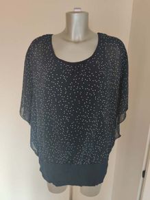 Adler navy stars pattern top size UK16 EU44 Postage included