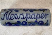 Vintage Salt Glazed, Stoneware Newspaper Holder