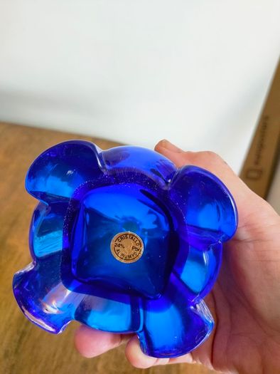 Vintage blue glass perfume bottle