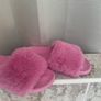 Pink Fur Slide Slippers Image 2