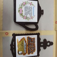 Vintage iron triverts with ceramic tiles
