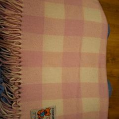 Foxford Baby Lambswool Blanket, Pink Check, Luxury Irish Wool