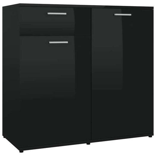 Sideboard High Gloss Black 160x36x75 cm Chipboard