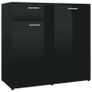 Sideboard High Gloss Black 160x36x75 cm Chipboard Image 5