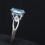 Vintage 9ct White Gold Blue Gemstone Ring Size 54 Image 7