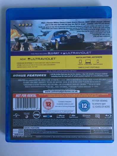 Fast & Furious 6 [2013] Paul Walker, Vin Diesel, Dwayne Johnson, Michelle Rodriguez, Jordana Brewster, Tyrese Gibson, Chris Bridges, Sung Kang, Luke Evans, Gina Carano [Blu-ray Movie]