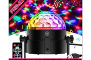 Disco Lights, 360 Degree Rotation Sound Activated Portable Disco Ball Lights with 4M/13ft USB Power Cable, 3W RGB Party Lights with Remote Control for Kids Birthday/Family Gathering/Christmas Party/Home
