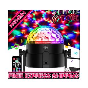 Disco Lights, 360 Degree Rotation Sound Activated Portable Disco Ball Lights with 4M/13ft USB Power Cable, 3W RGB Party Lights with Remote Control for Kids Birthday/Family Gathering/Christmas Party/Home