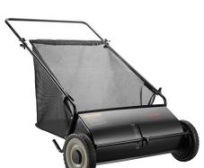 Push Lawn Sweeper, 26-inch Leaf & Grass Collector, Strong Rubber Wheels & Heavy Duty Thickened Steel, Durable to Use with Large Capacity 7 cu. ft. Mesh Collection Hopper Bag