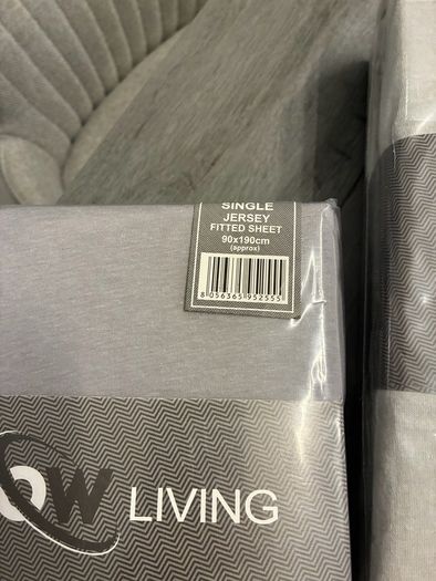 2 x Single Jersey Fitted Sheet (Extra Deep - See dimensions in notes) Cotton - light and mid grey