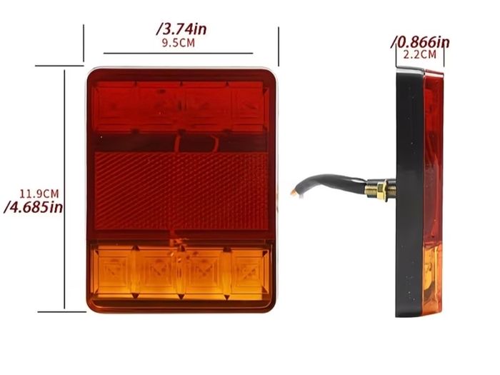 2pcs 8LED Rear Tail Lights Lamps Trailer Truck Caravan Bus Tailights