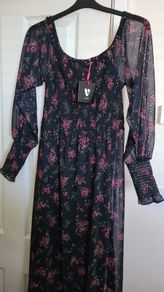 V By Very Floral Mesh Maxi Dress Size 12 Nwt