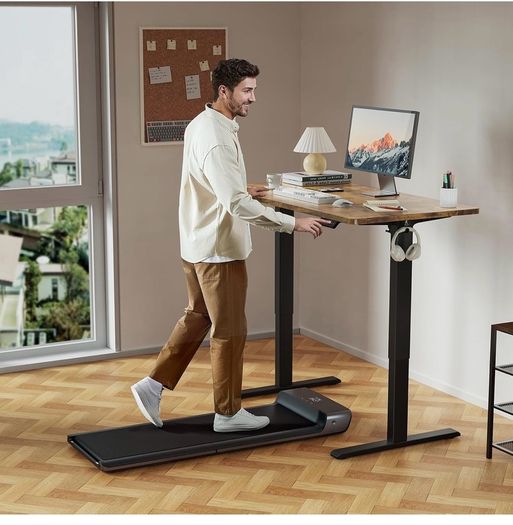 Electric Standing Desk, 120 x 60 cm, Rustic Brown Height Adjustable Desk, 2 Hooks, 4 Memory Heights, 72-118cm, Splice Board, Ergonomic Sit Stand Computer Desk for Home Office