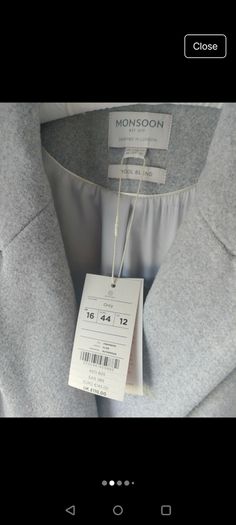 Bargain! Woman's Monsoon wool coat (New size UK 16) Bargain !
