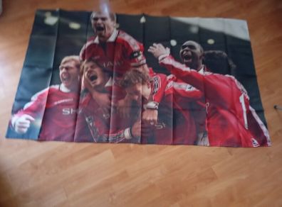 rare Manchester United treble winning year flag