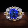 Vintage Style Blue Stone Statement Silver Ring Image 4