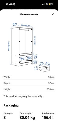 Delivery IKEA Vilhatten Wardrobe