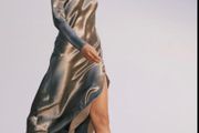Silver satin dress size L