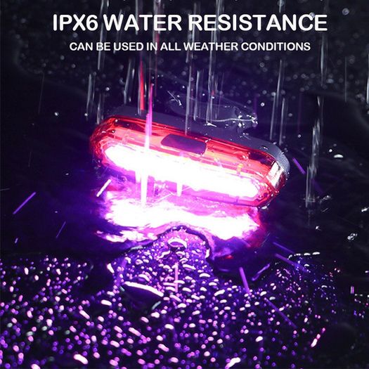 Rechargeable Water Resistant Night Riding 6 Modes Warning Light