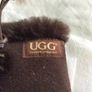 UGG's Brown Chestnut Suede Fingerless Gloves with fur trim Image 2