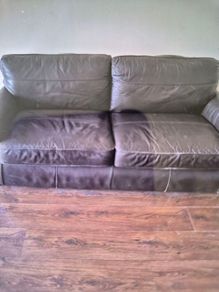 Loved leather couch, needs polishing