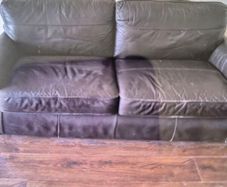 Loved leather couch, needs polishing