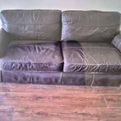 Loved leather couch, needs polishing