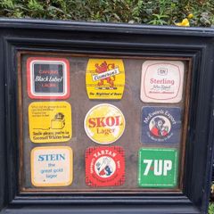 Vintage Beer Mat Display