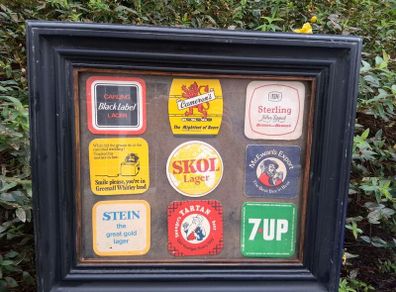 Vintage Beer Mat Display