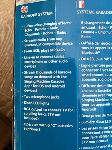 Kids karaoke sing along machine