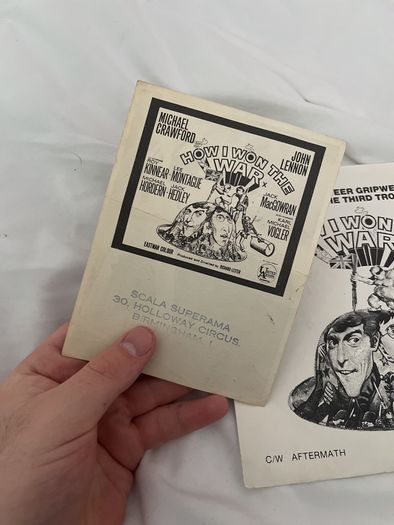 John Lennon Beatles How I Won The War 7" and rare postcard