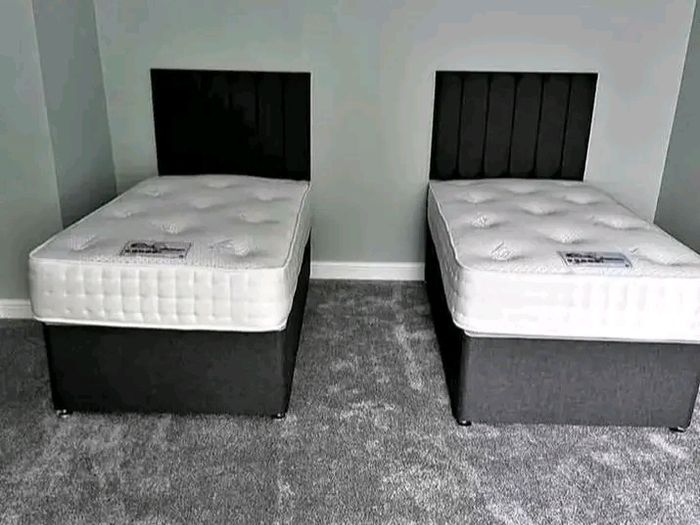New Stylish single ,Double 4ft, 4ft6, King 5ft And 6ft Superking Sizes Divan Beds Instock. Drawers And Optional Tufted Mattresses Available. Free Delivery