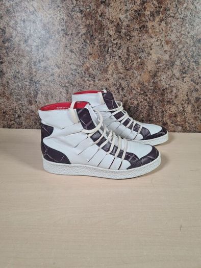 womens DIESEL BLACK GOLD LEATHER trainers runners white black Size UK 4 EU 36 boys girls unisex