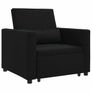 Single Sofa Bed Reclining Black 90 x 165 x 87 cm Fabric Image 3